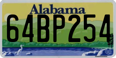 AL license plate 64BP254