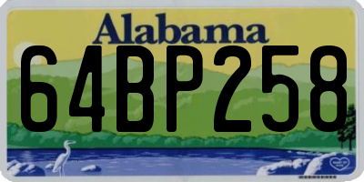 AL license plate 64BP258