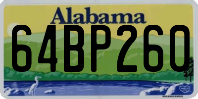 AL license plate 64BP260