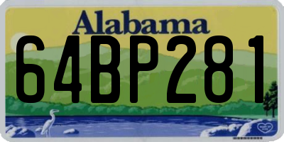 AL license plate 64BP281