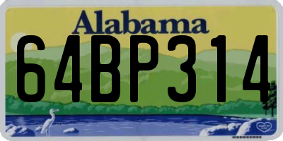 AL license plate 64BP314