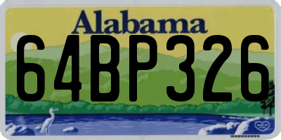 AL license plate 64BP326