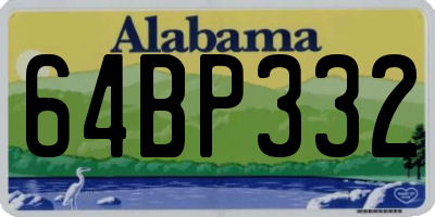 AL license plate 64BP332