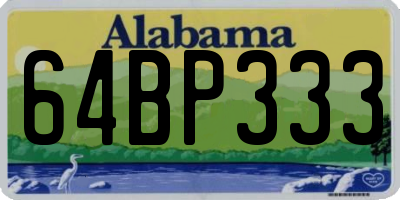 AL license plate 64BP333
