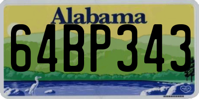 AL license plate 64BP343
