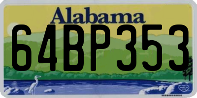 AL license plate 64BP353