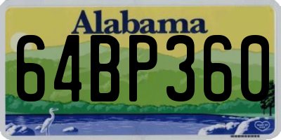 AL license plate 64BP360