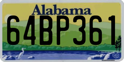 AL license plate 64BP361