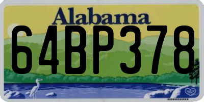 AL license plate 64BP378