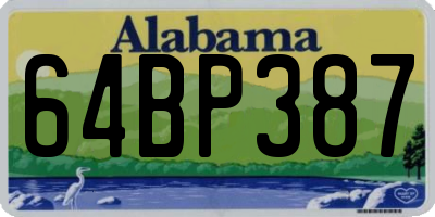 AL license plate 64BP387