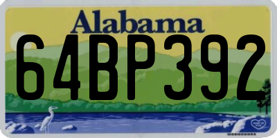 AL license plate 64BP392