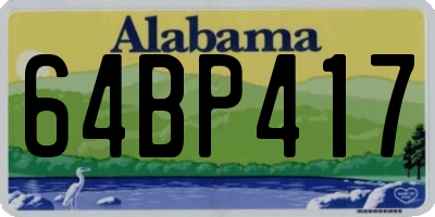 AL license plate 64BP417