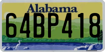 AL license plate 64BP418