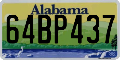 AL license plate 64BP437