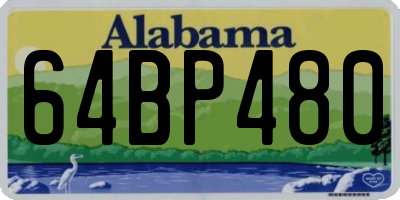 AL license plate 64BP480