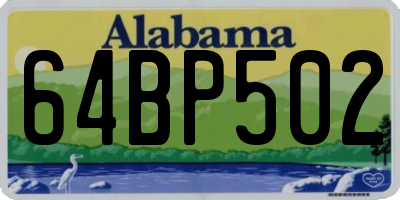 AL license plate 64BP502