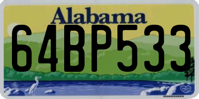 AL license plate 64BP533