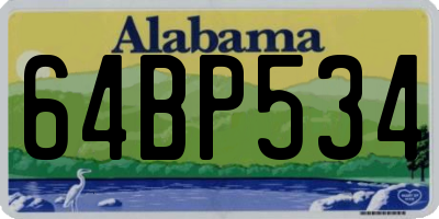 AL license plate 64BP534