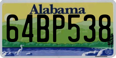 AL license plate 64BP538