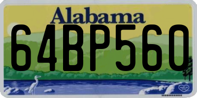 AL license plate 64BP560