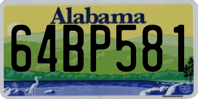 AL license plate 64BP581