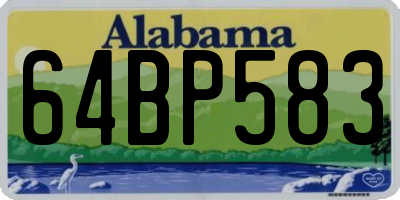 AL license plate 64BP583