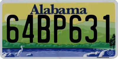 AL license plate 64BP631