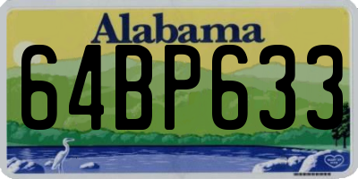 AL license plate 64BP633