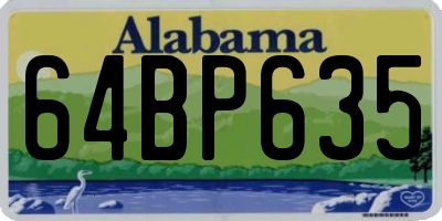 AL license plate 64BP635