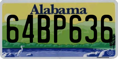 AL license plate 64BP636