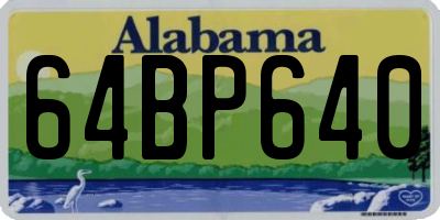 AL license plate 64BP640