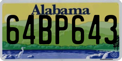 AL license plate 64BP643