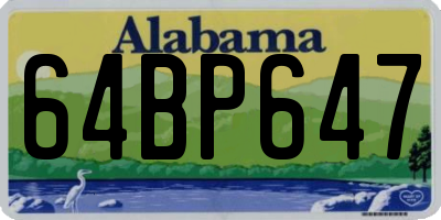 AL license plate 64BP647