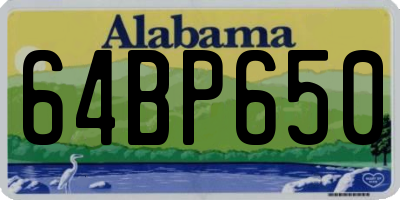 AL license plate 64BP650