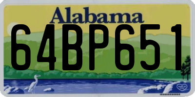 AL license plate 64BP651