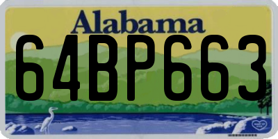 AL license plate 64BP663