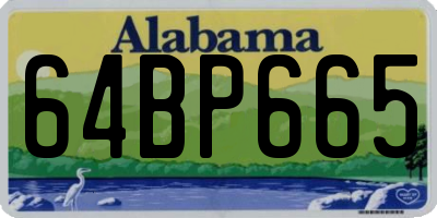 AL license plate 64BP665