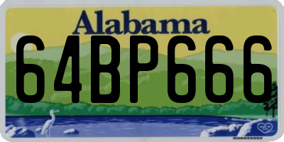AL license plate 64BP666
