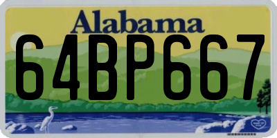AL license plate 64BP667