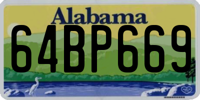 AL license plate 64BP669