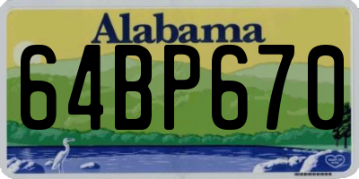 AL license plate 64BP670