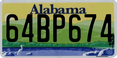 AL license plate 64BP674