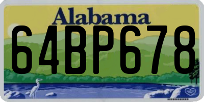 AL license plate 64BP678