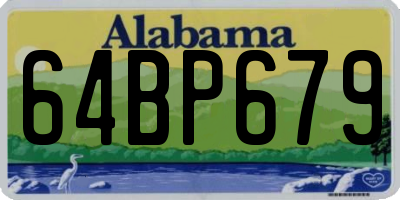AL license plate 64BP679