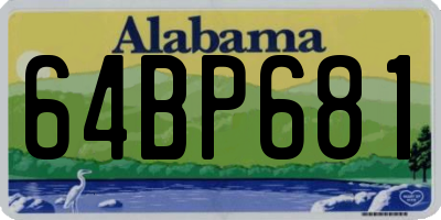 AL license plate 64BP681