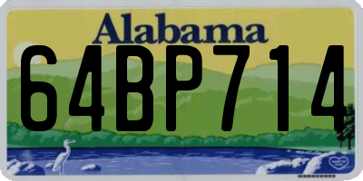 AL license plate 64BP714