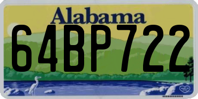 AL license plate 64BP722