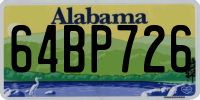 AL license plate 64BP726