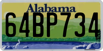 AL license plate 64BP734