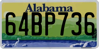 AL license plate 64BP736